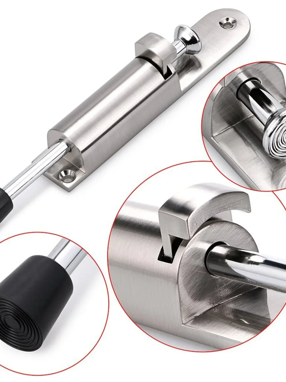 Sumnacon Kickdown Door Stop - Stainless Steel Easy Step Door Stopper, Spring Loa